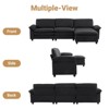 Karl Home |120 in. W Pillow Top Arm Double-layer Cushion Polyester Sofa in Black With Ottoman - 3 of 4