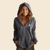 Dalix Ghost Embroidered Fleece Zip Washed Hoodie Cold Fall Winter Women - 2 of 4