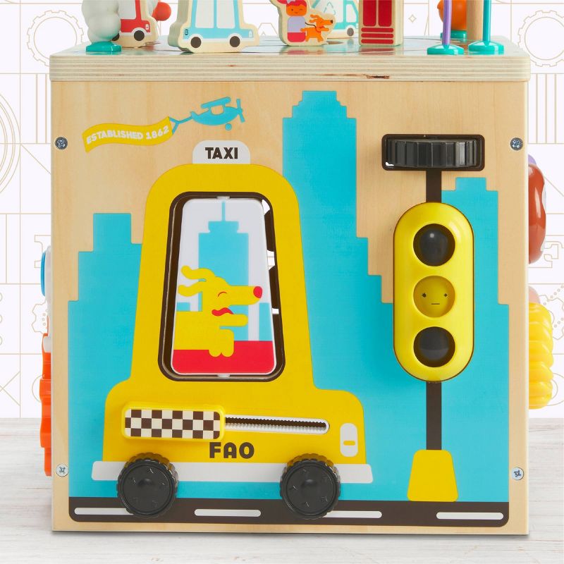 FAO Schwarz Busy City Wooden Activity Cube, 6 of 9