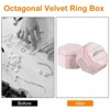 Unique Bargains Velvet Octagon Wedding Ring Jewelry Gift Display Holder Box - 4 of 4