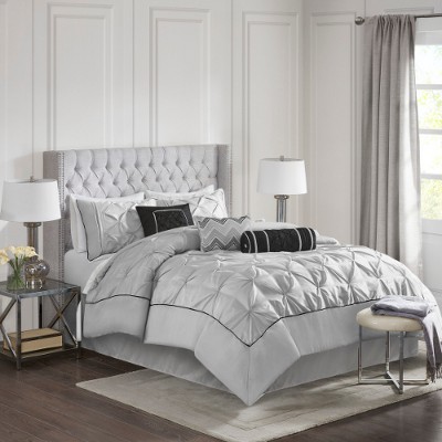 Lyngins 7-Piece Queen Comforter Set, Tufted Design Bedding Set, Quilt Bedding Set with Shams, Pillows & Bed Skirt, Hypoallergenic