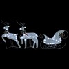 vidaXL Reindeer And Sleigh Christmas Decoration Set of 4 White Mesh, Metal - White 4 - 3 of 4
