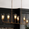 LNC Cuperaition 6-Lights 54" Modern Linear Kitchen Island Pendant  Lights, Polished Gold with 6 Textured Glass - 2 of 4