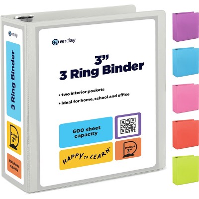 Enday 3-Ring View Binder With 2-Pockets