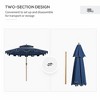 Sapphtopaz Patio Umbrella Beach Umbrella with Crank and Push Button Tilt 8 Sturdy Ribs Fringed Ruffles for Garden, Pool, Deck, Backyard - 2 of 4