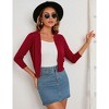 BLUEMING Womens Soft Knit Sweater Cardigan Bracelet Sleeve Open Front Cardigan Above Hip Length Cardigan - 3 of 4
