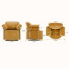 Contemporary Upholstered Swivel Accent Chair with Gold Metal Legs and Fluffy Fabric for Living Room or Office-Maison Boucle - 4 of 4