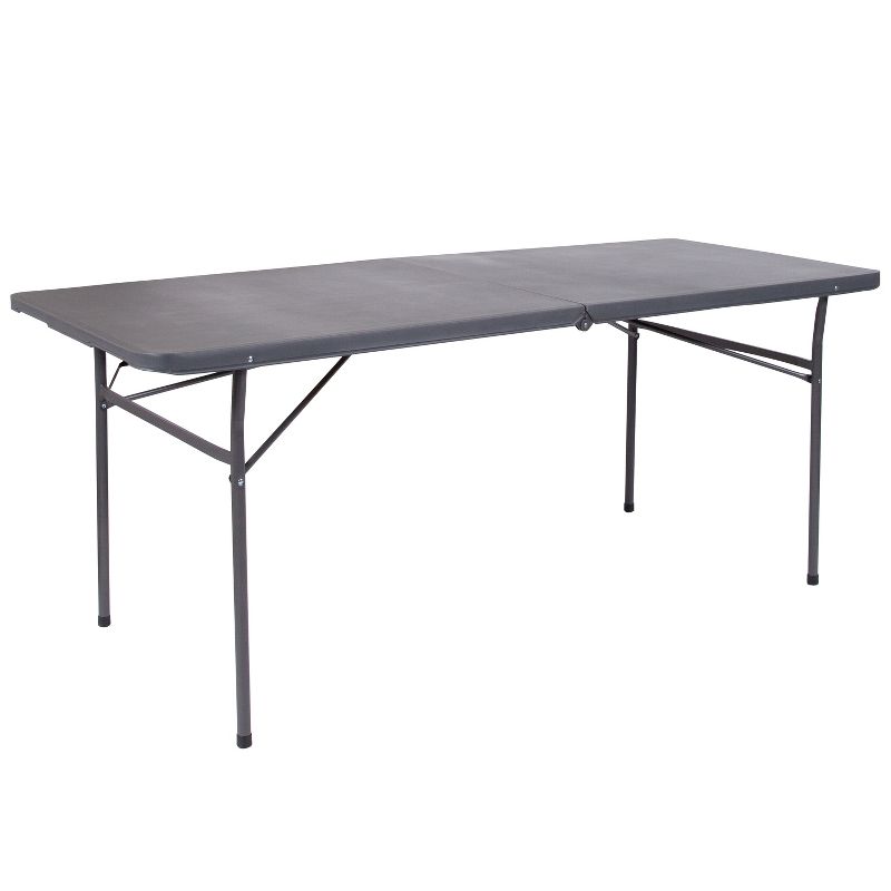 Emma and Oliver 6-Foot Bi-Fold Plastic Banquet and Event Folding Table with Handle, 1 of 11
