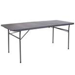 Flash Furniture 6-Foot Bi-Fold Plastic Banquet and Event Folding Table with Carrying Handle