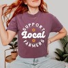 Simply Sage Market Women's Support Local Farmers Flowers Short Sleeve Garment Dyed Tee - 2 of 4