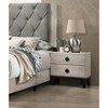 Vynxaria Bedroom Furniture Contemporary Look Cream Color Nightstand Drawers Bed Side Table plywood - 3 of 4