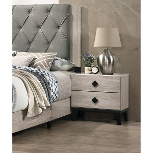 TiramisuBest Bedroom Furniture Contemporary Look Cream Color Nightstand Drawers Bed Side Table plywood with Cream for Nightstands - 1 of 4