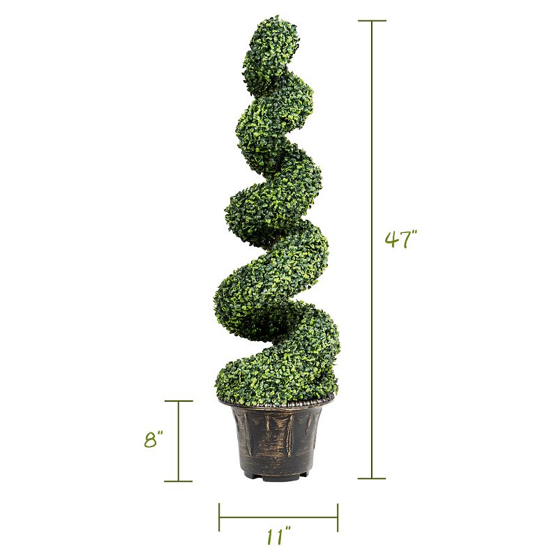 Costway 4FT Artificial  Tree Faux Tree W/Realistic Leaves Indoor Outdoor, 2 of 11