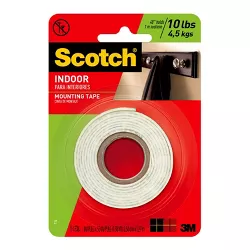 Scotch 1" x 50" 1 Roll/Pack Indoor Double-Sided Mounting Tape