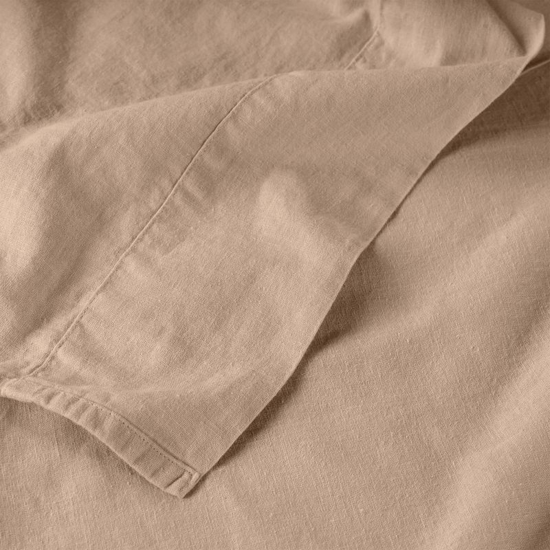 Cotton Linen Garment Washed Deep Pocket Luxury 4 Piece Bed Sheet Set by Blue Nile Mills, 3 of 8