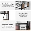 Kumasinova Twin Over Full Metal Bunk Bed with Trundle – Black Frame, No Box Spring Needed, Metal Bed Frame with Guardrails & 2 Ladders for Kids - 3 of 4