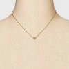 Valentine's Day Silver Plated Gold Dipped Micro Pave Heart Cubic Zirconia Pendant Necklace - Gold - 2 of 4