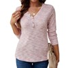 Coolmee Womens Waffle Knit Tops V Neck Long Sleeve Shirts Henley Dresy Casual Blouses Fall Outfits - 2 of 4