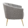 NicBex Velvet Accent Chair,Upholstered Living Room Chairs with Pleated Waves Backrest and Metal Legs,Modern Armchair,Club Chairs for Living Room - 3 of 4