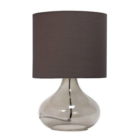 Glass Raindrop Table Lamp with Fabric Shade Gray - Simple Designs - image 1 of 4