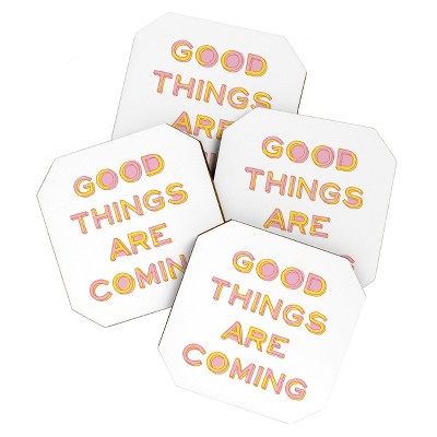 4pk June Journal Good Things Are Coming Coasters - society6