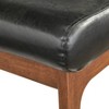 Buylateral Bianca Mid-Century Modern Ottoman Black/Walnut: Rubberwood Frame, Padded Rectangular Footstool - 3 of 4