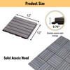 GlasFlength Carpet Tiles 10 Pack 12" Acacia Hardwood Interlocking Deck Tiles Striped Outdoor Flooring for Patio Balcony Poolside, Gray, 12"*12"*0.75" - 3 of 4
