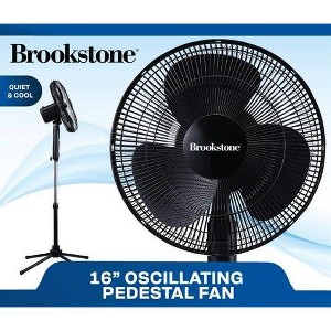 Brookstone Adjustable Pedestal Floor Fan – Quiet, Powerful Air Circulation Fan for Home, Office, Bedroom & Living Room - 1 of 1