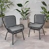 Outdoor Lounge Chairs with Cushions Set of 2,Modern Wicker Patio Club Chairs with Iron Frame for Backyard,Deck,or Balcony–Maison Boucle - 2 of 4