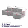 Modern Curved Chenille Sectional Sofa with 2 Chaise Lounges, Convertible L-Shaped 6-Seat Modular Couch for Living Room & Bedroom–The Pop Home - 4 of 4