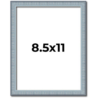 PosterPalooza | Photo Size Textured Blue Picture Frame - UV Acrylic, Foam Board Backing, Hanging Hardware