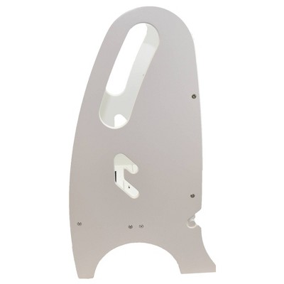 Adjustable Soft White Birchwood Toddler Step Stool with Safety Railings