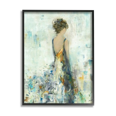 Stupell Industries Abstract Woman Floral Dress Framed Giclee