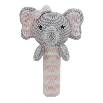 Living Textiles Baby Huggable Knit Rattle - Mia Elephant