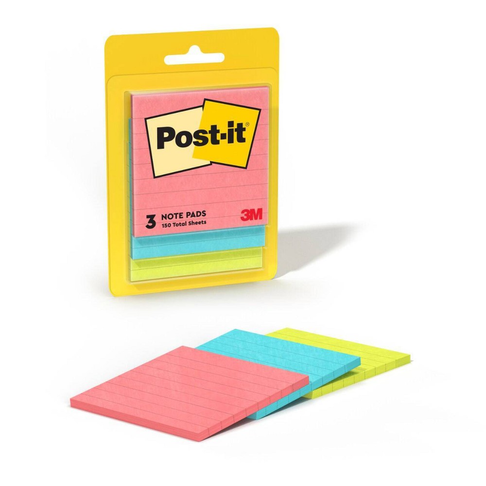 UPC 051131760707 product image for Post-it® Notes, 3 in. x 3 in., Poptimistic Collection, Lined, 3 Pads/Pack: Multi | upcitemdb.com