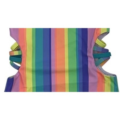 GO COCO Little Girls’ One Piece Cute Beach Swimsuit, Rainbow/Stripe, 5/6 — фото 2
