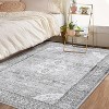 Washable Vintage Runner Rug, Non-Slip Low Pile Medallion Carpet with Rubber Backing for Kitchen or Entryway - 3 of 4