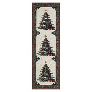 Coolmee Christmas Tree Runner Rug,2x6 Non-Slip Washable Hallway Runner with Rubber Backing,Low Pile Carpet Holiday Decor Xmas Rug for Bedroom - 1 of 4