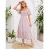 Clearlove Women's 2025 Spring Summer Boho Midi Dress Flutter Sleeve Square Neck Flowy Smocked Tiered Party Ruffle Dress - 3 of 4