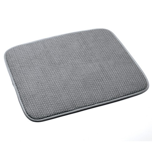 Restaurantware Comfy Grip 23 x 18 inch Extra-Large Countertop Drying Mat, 1 Food-grade Dish Drainboard - Ribbed Design and Raised Sidewalls, Waterproof, Black Silico