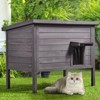 VEVOR Outdoor Cat House Weatherproof, Feral Cat Shelter for Multiple Cats, Outdoor Wooden Cat Rabbit House with All-Round Foam Insulated - 2 of 4