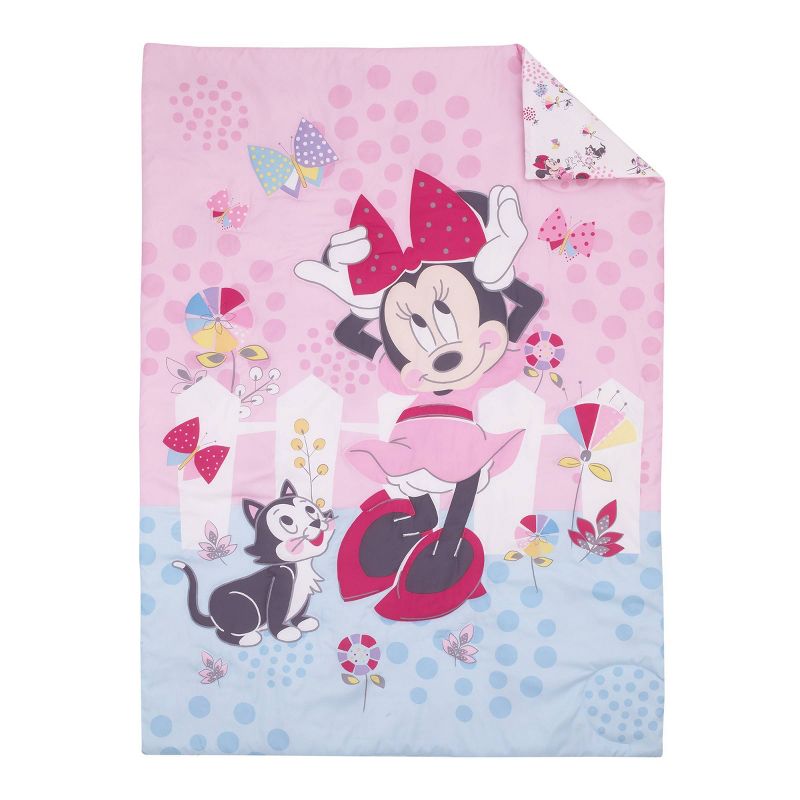 4pc Toddler Minnie Mouse Reversible Bed Set, 3 of 8