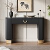 Industrial Curved Console Table, 47.8" Long Sofa Table Narrow Entryway Table for Living Room Entryway Hallway - 2 of 4