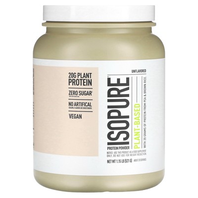 Isopure Plant-Based Protein Powder, Unflavored, 1.15 lb (521 g)