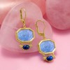 Ross-Simons Italian Tagliamonte Blue Venetian Glass Intaglio and Lapis Drop Earrings in 18kt Gold Over Sterling - 4 of 4