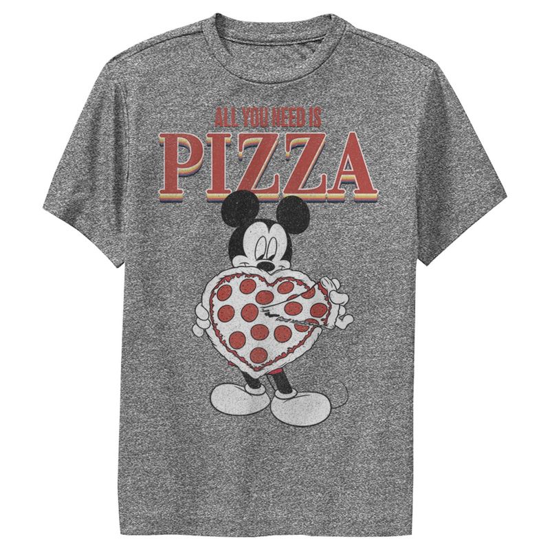 Boy's Disney Mickey Mouse All You Need is Pizza Performance Tee, 1 of 5