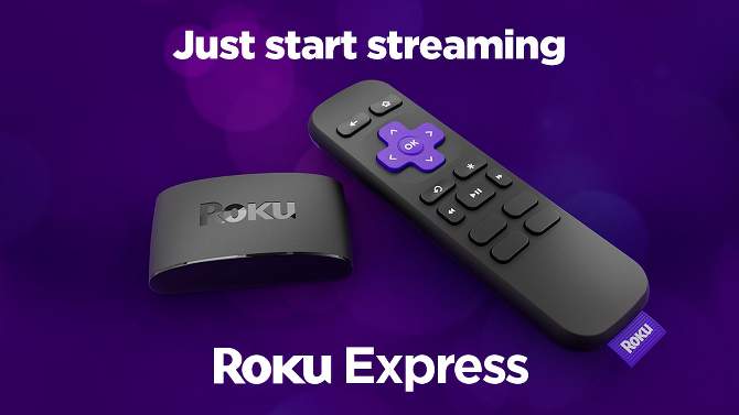 Roku Express HD Streaming Device with High-Speed HDMI Cable, Standard Remote, and Wi-Fi, 2 of 8, play video