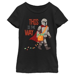 Girl's Star Wars The Mandalorian Halloween Grogu This is the Way T-Shirt - 1 of 4