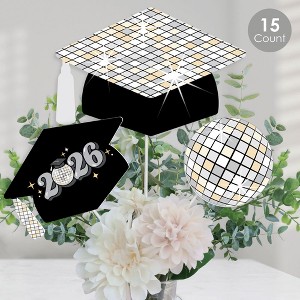 Big Dot of Happiness Disco Grad - 2026 Groovy Graduation Party Centerpiece Sticks - Table Toppers - Set of 15 - 1 of 4