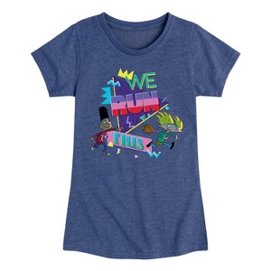 Girls' - Hey Arnold! - Retro Arnold and Gerald Fitted Short Sleeve Graphic T-Shirt - 1 of 4